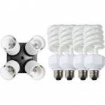 Westcott 441A 4 Socket Adapter Inc 26w Daylight Fluorescent Lamps - (870268) Westcott 441A 4 Socket Adapter Inc 26w Daylight Fluorescent Lamps - (870268)